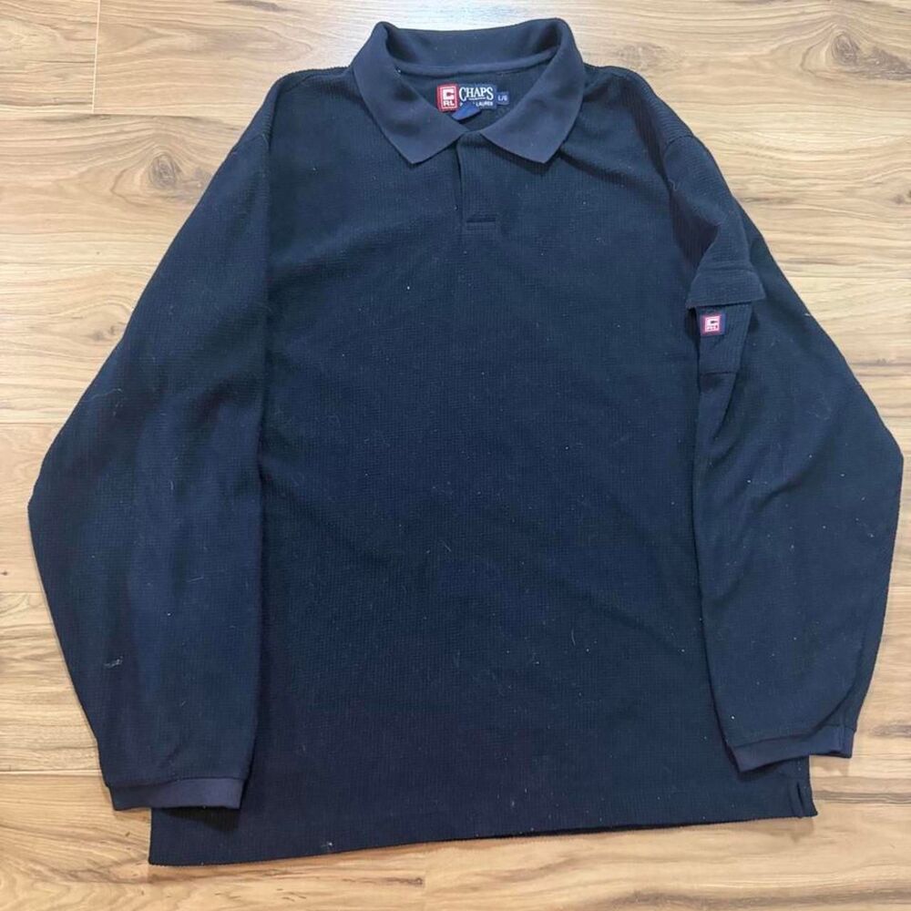 Vintage 90s Chaps Ralph Lauren navy blue long sleeve pocket shirt size large